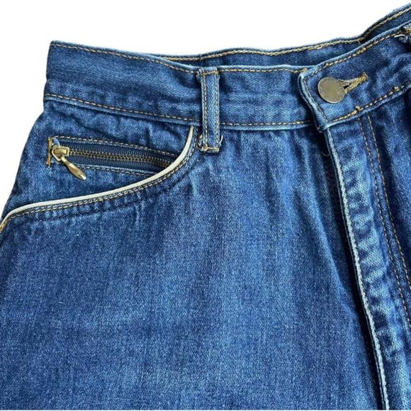 Pentimento by Brittania Vintage 70s High Rise Blue Jean Demin with Piping Womens - Picture 7 of 13